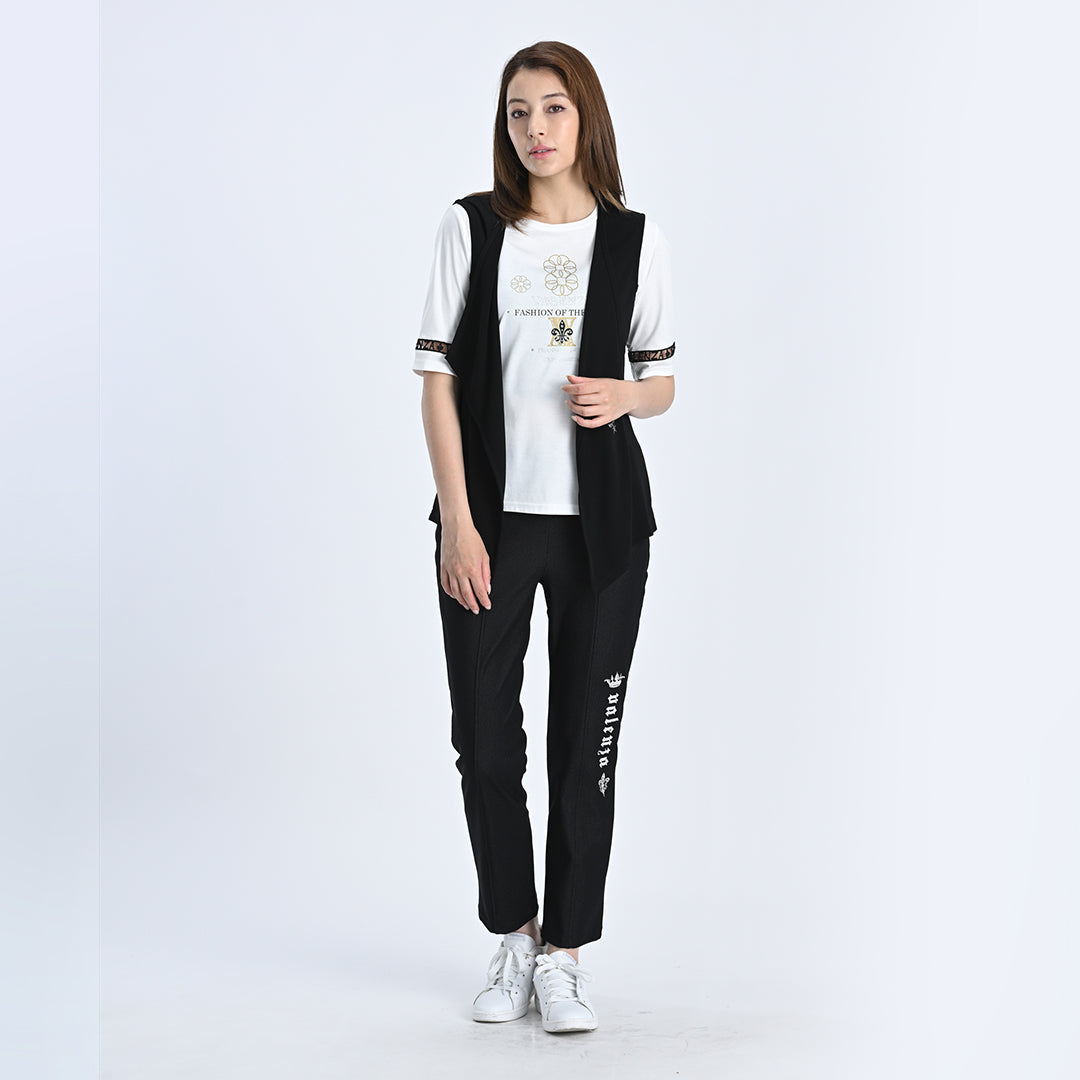 【Lサイズ】【涼感紀行】スターライトモチーフ カットソージレ VALENZA 5552519