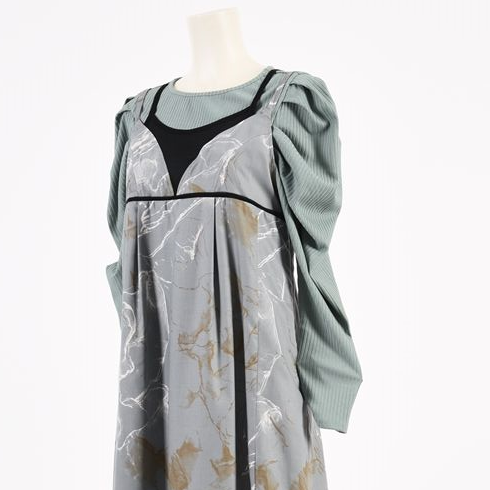 マイクロスパンプリント ワンピース B DONNA 6049107