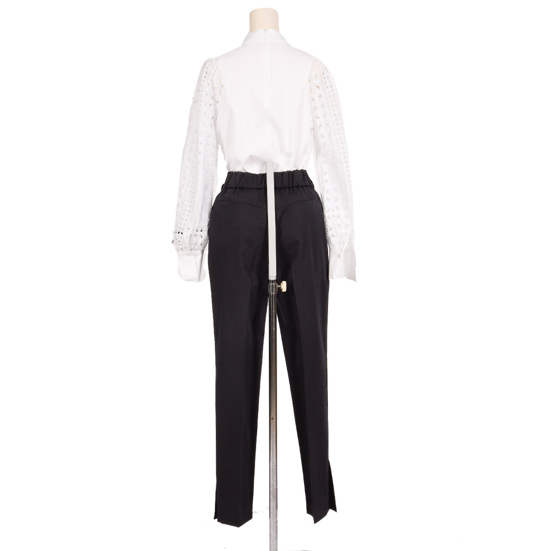 Marude 棉質斜紋布復古長褲 B DONNA