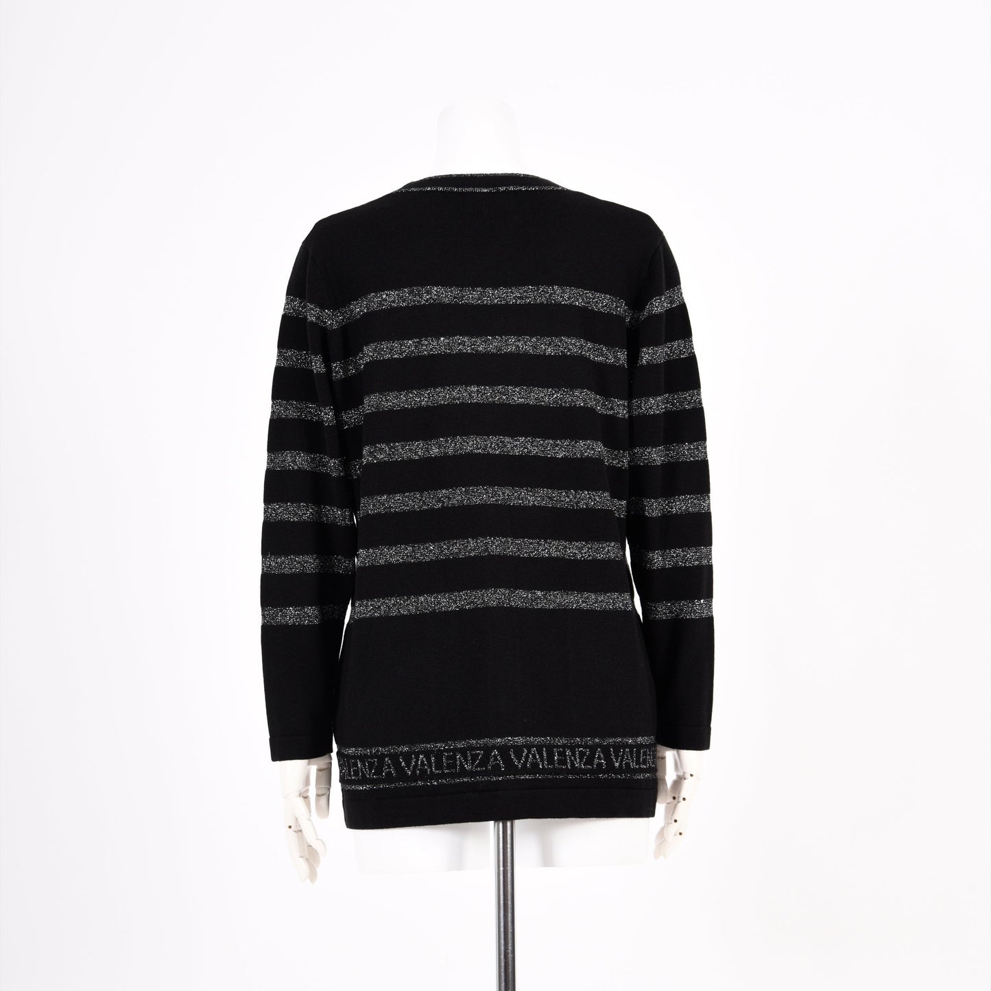 【Lサイズ】ラメボーダー ニットカーディガン VALENZA 5553605