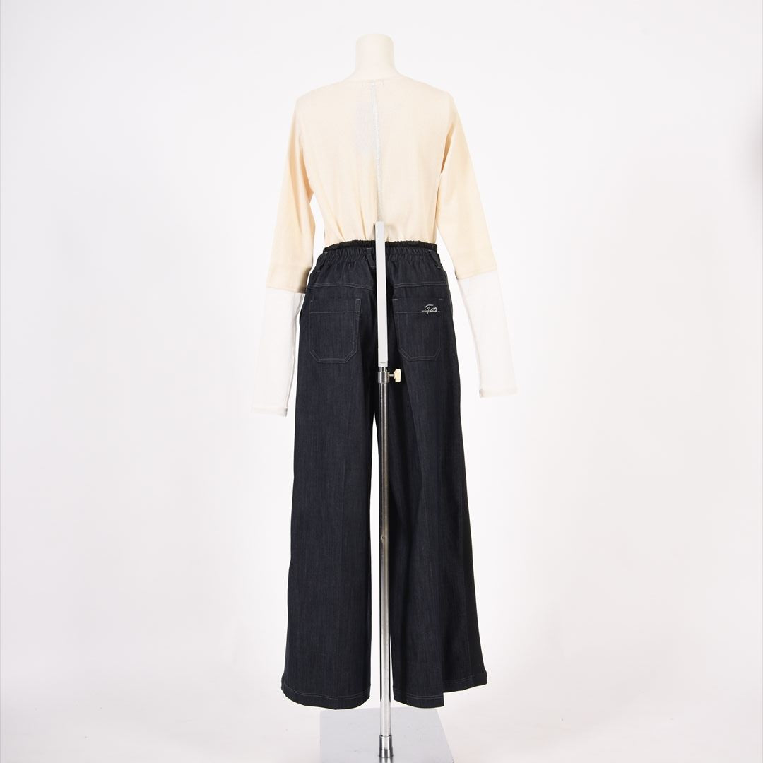 リヨセルデニム ワイドパンツ B DONNA 6046113