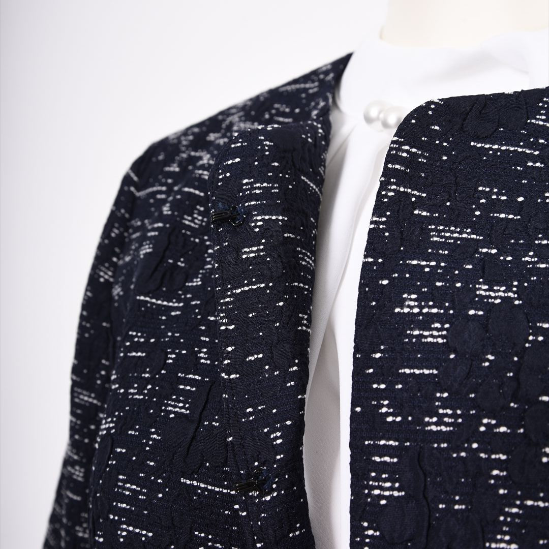 【OUTLET】レーヨン混フクレジャガード ノーカラージャケット Dear Princess 3007200