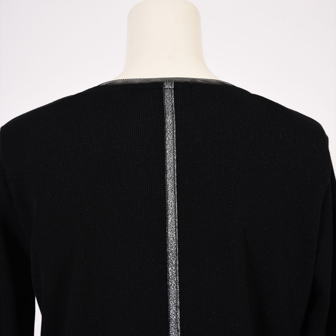 MIXラメテレコ Vネックカットソー B DONNA 6042130