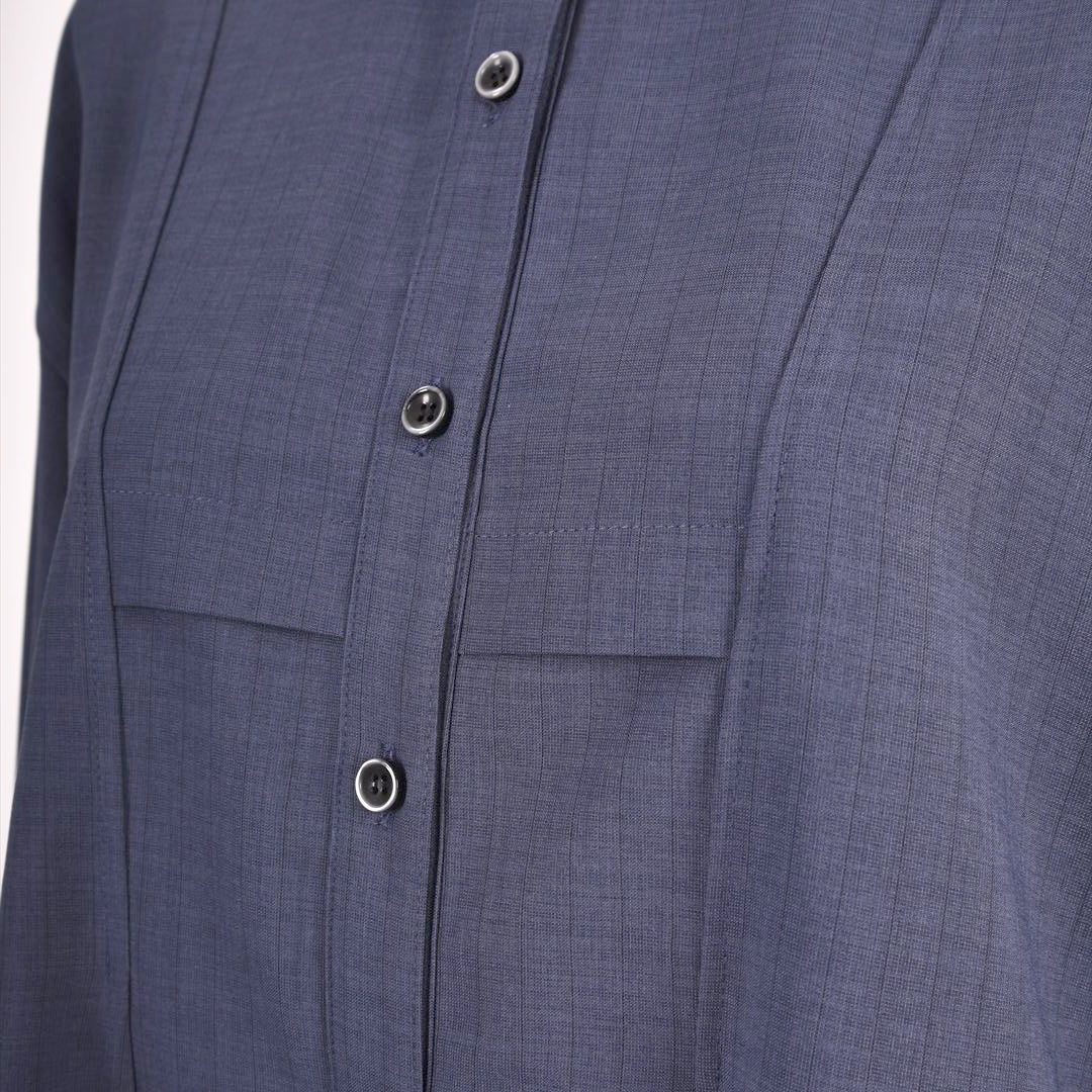 ECOウェザーSTピンスト バックプリントブラウス B DONNA 6041105