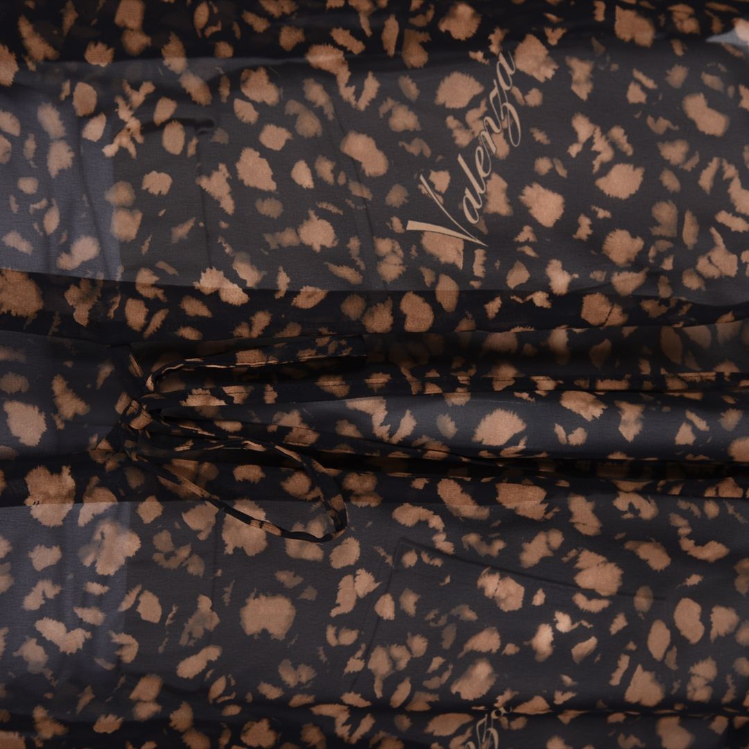 【Lサイズ】【透け感】【オリジナルプリント】レオパード柄 ブラウス VALENZA 5551604