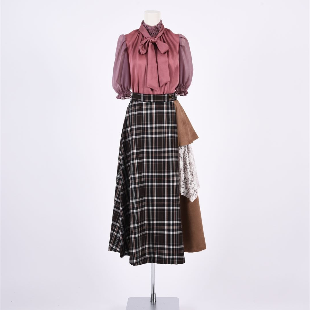 スパンサテンワッシャー リボンタイブラウス Dear Princess 3041101