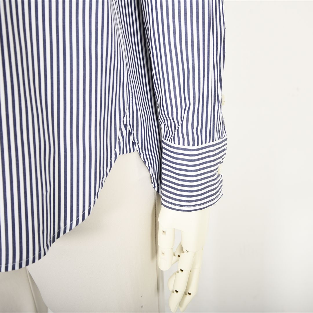 【Lサイズ】ストライプ シャツブラウス VALENZA 5551500