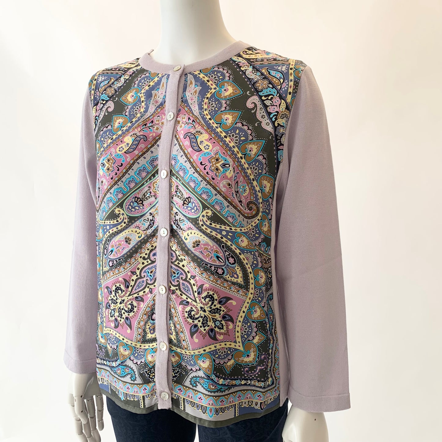 【イタリア素材】【日本製】G.BINDAパネルプリント カーディガン MIMO MODA 2543302