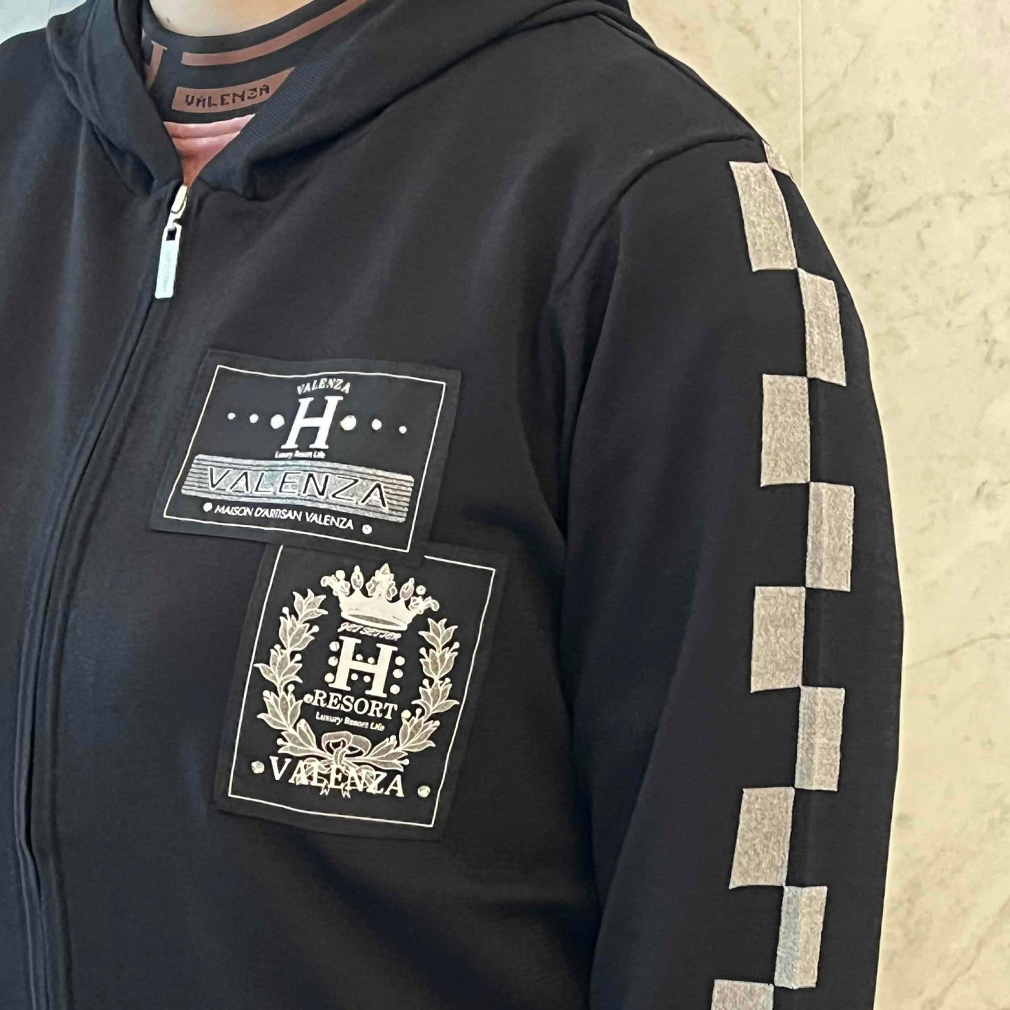 ブロックチェック フルジップパーカー VALENZA home 5353300