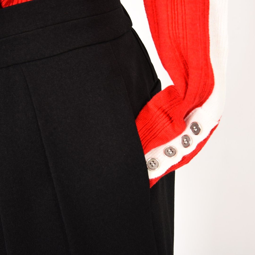 杢調サージ テーパードパンツ B DONNA 6056105