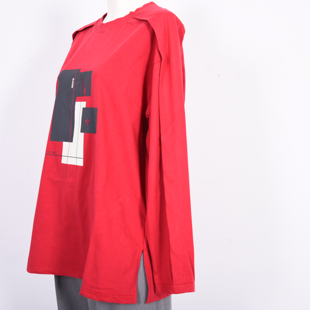 【綿100%】フリントモチーフ カットソー B DONNA 6052119