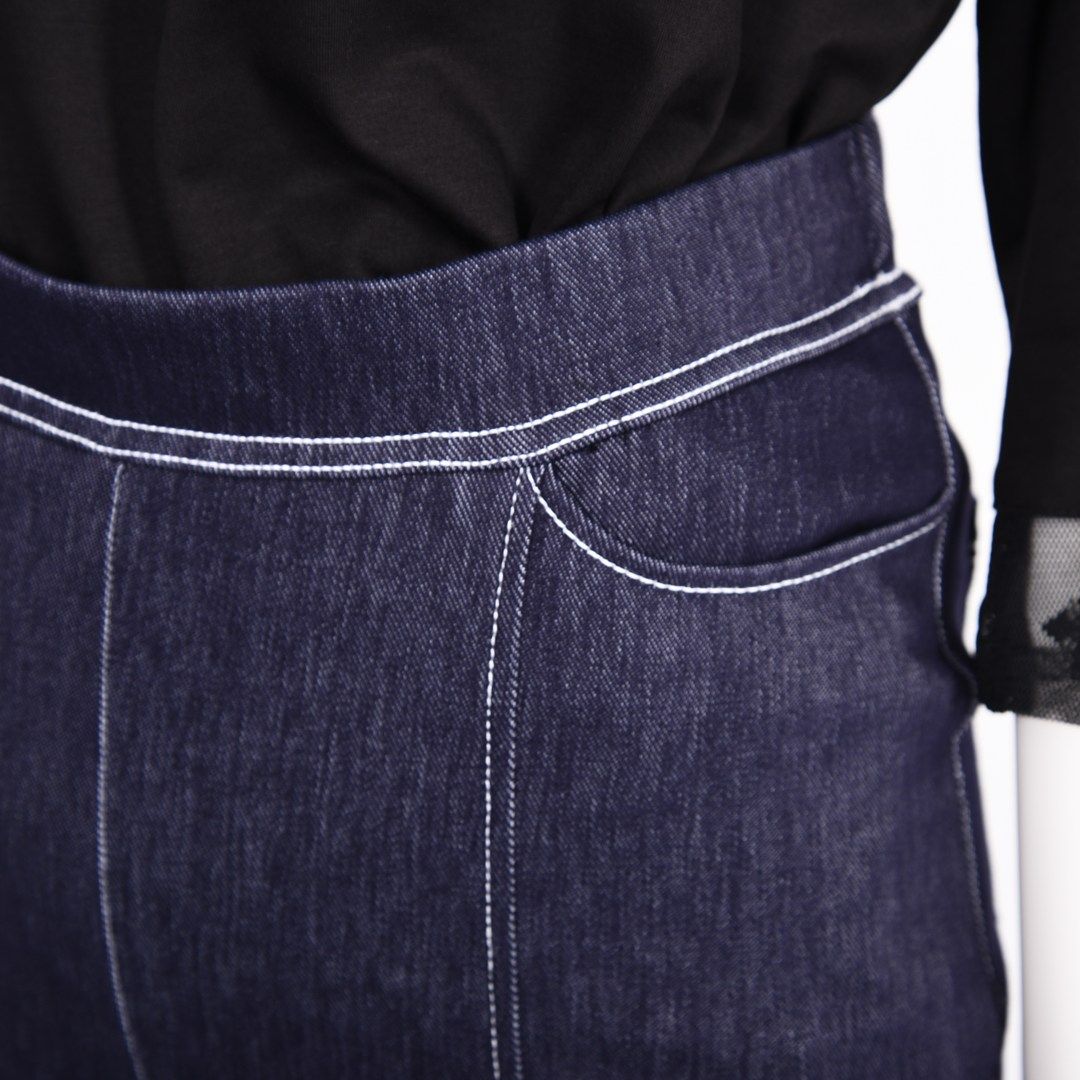 【Lサイズ】デニムジャージ ストレートパンツ VALENZA 5566302