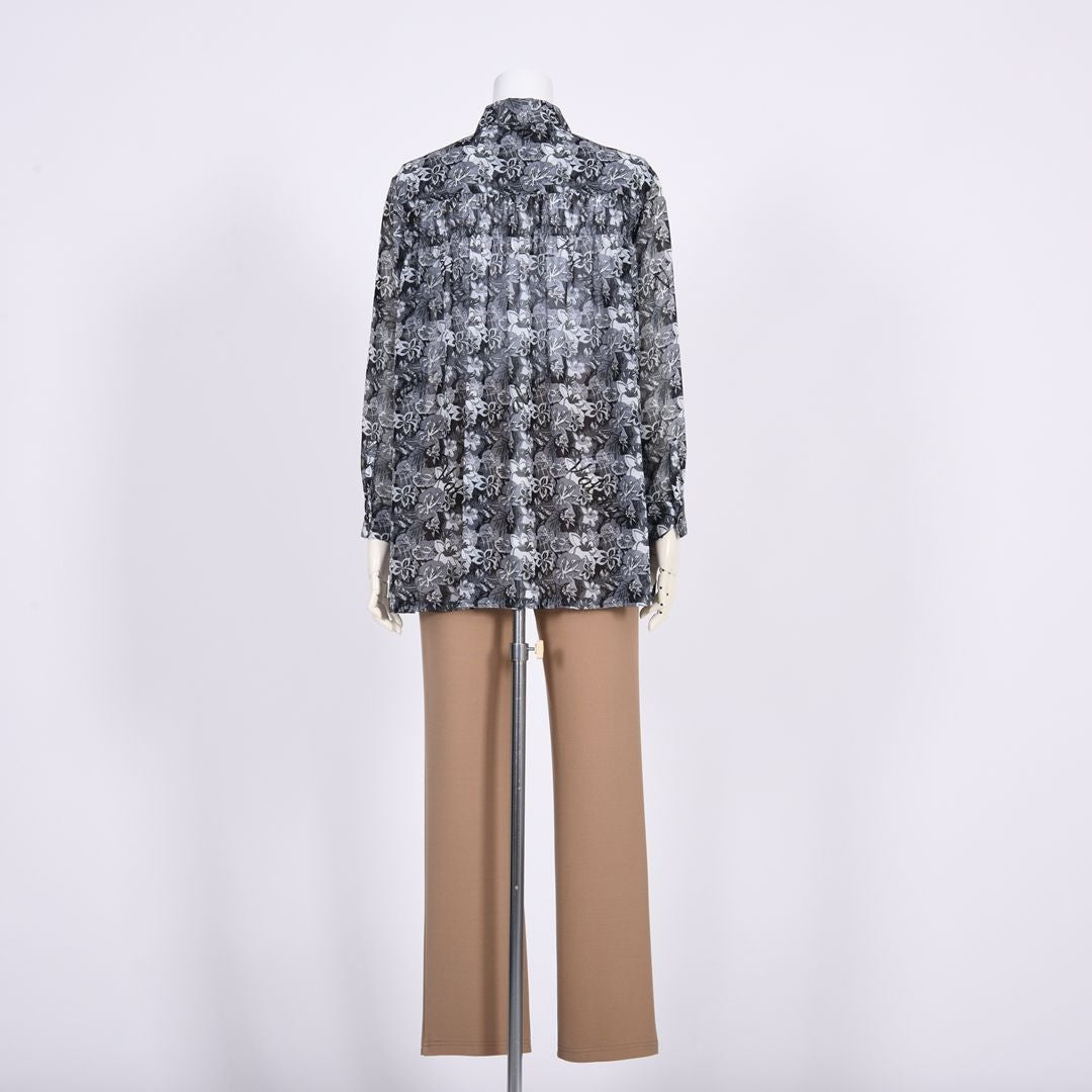Aラインシルエット 花柄ブラウス VALENZA 5161303