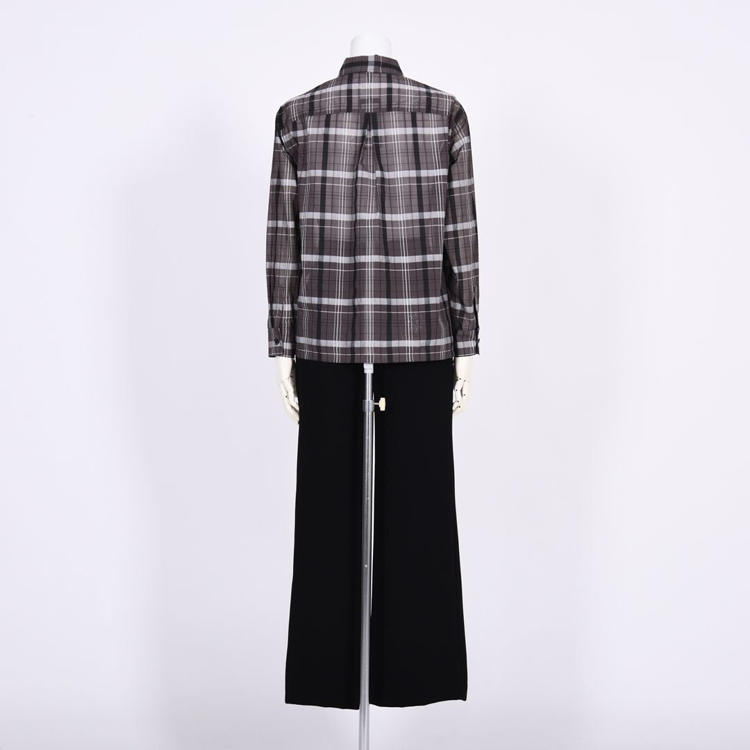 【Lサイズ】シアーチェック シャツブラウス VALENZA 5561306