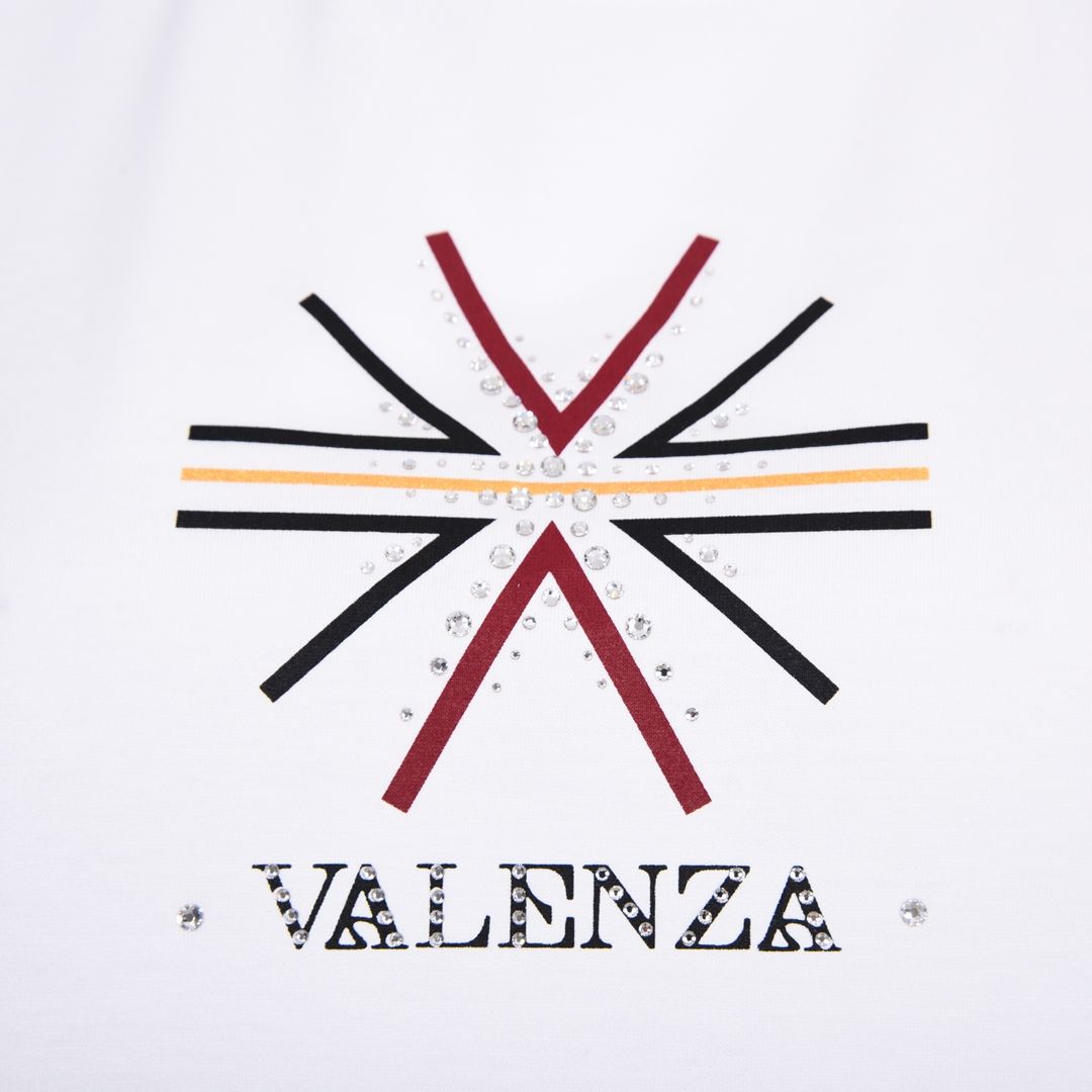 【綿100%】フロントモチーフ 5分袖カットソー VALENZA 5162425