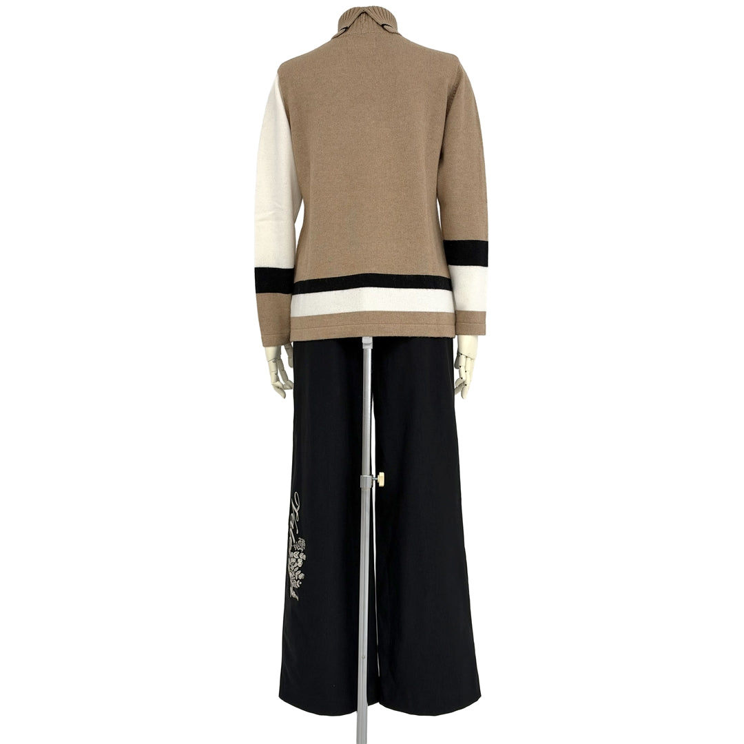 【カシミヤ混】 配色タートルニット VALENZA 5163705