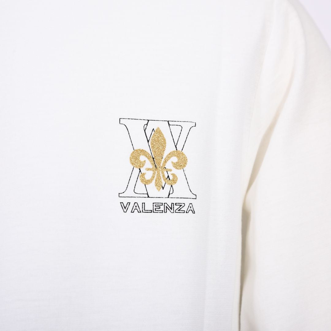 【綿100%】フロントモチーフ 5分袖カットソー VALENZA 5162414