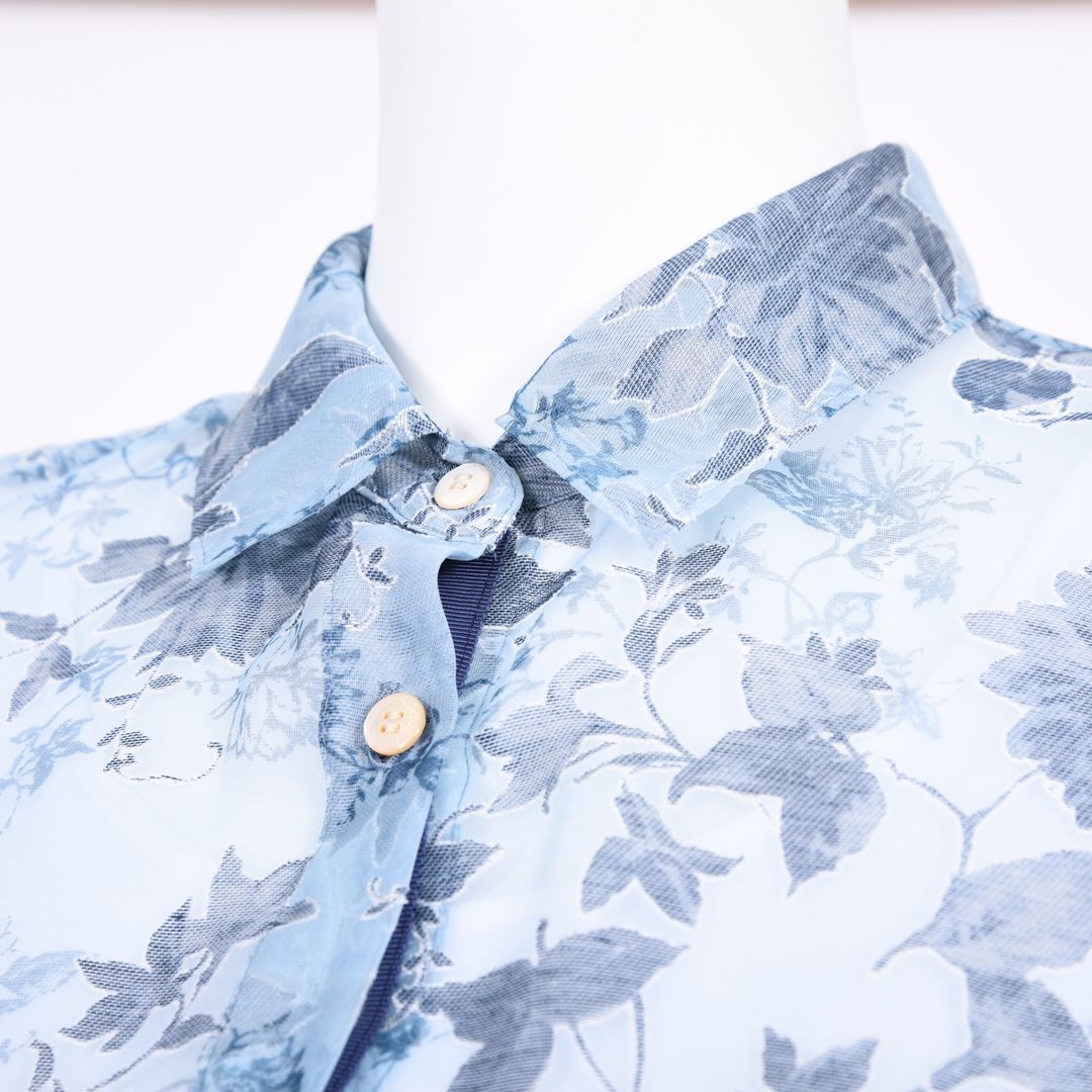 オパール加工 麻混ブラウス MIMO MODA 2561751