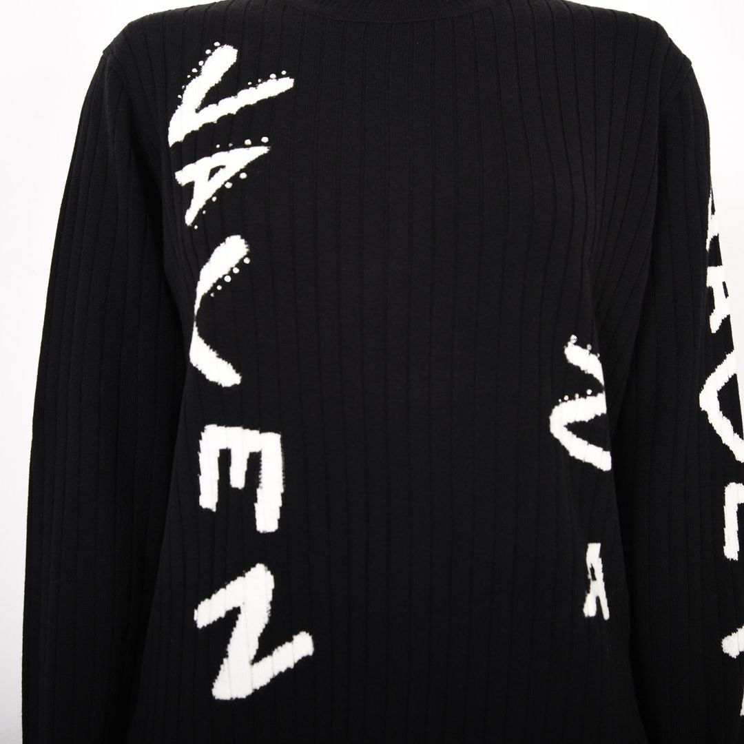 【滑らかタッチ】縦ラインロゴ ハイネックニット VALENZA 5153700