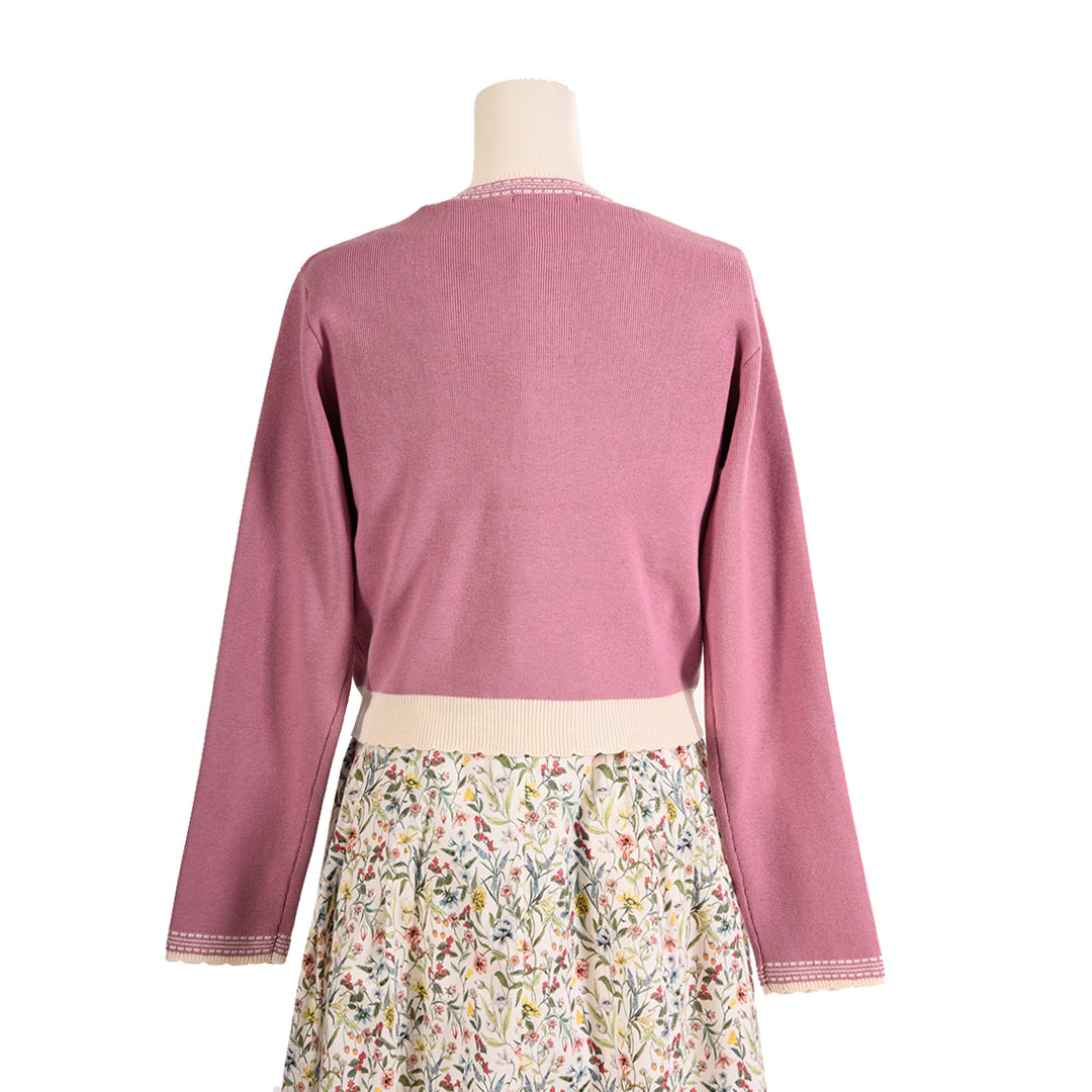 【OUTLET】シルク混ニット 配色カーディガン Dear Princess 3023065