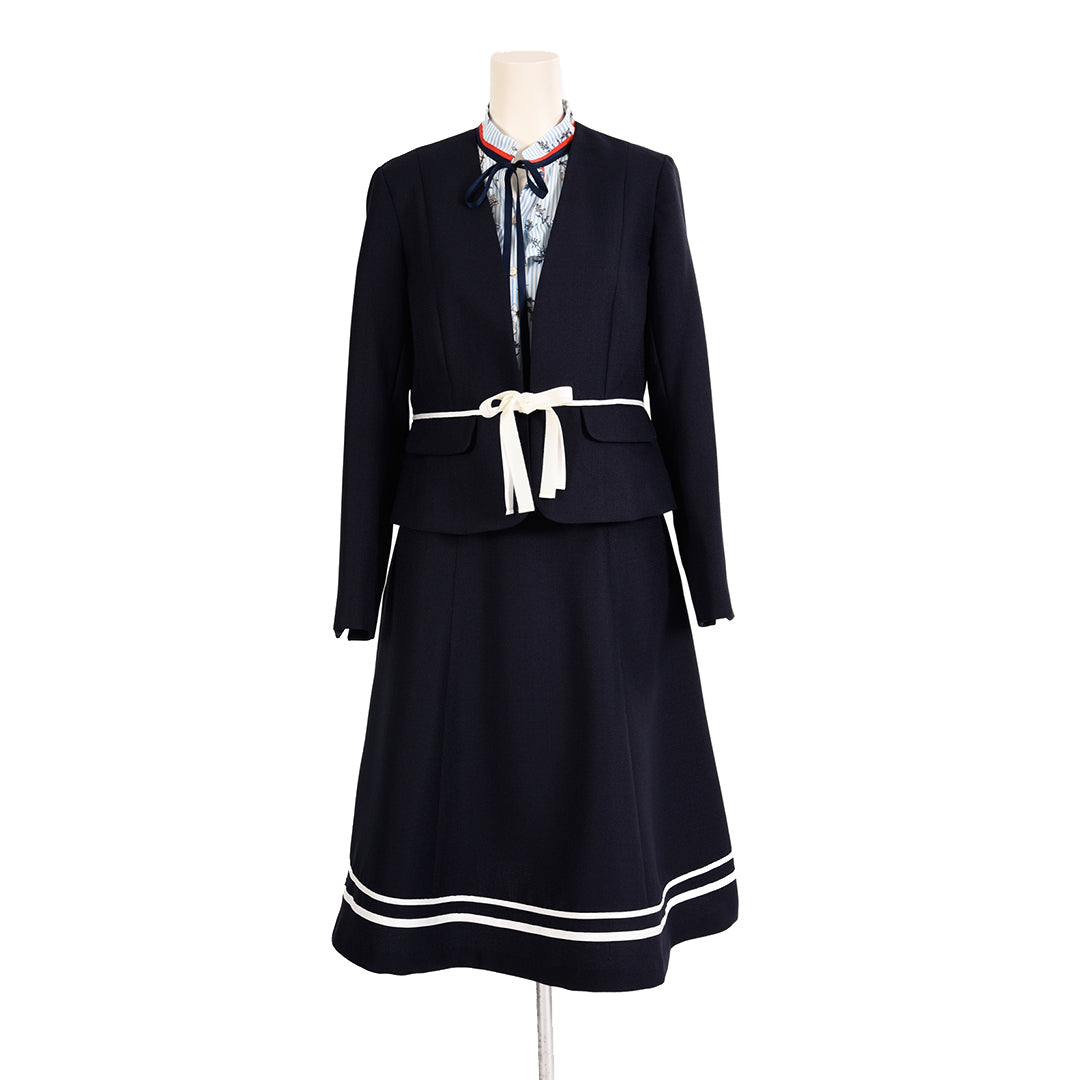 スカート フレア ダブルライン 裾 二重線 フリル パイピング スーツ お呼ばれ 通勤 Dear Princess ディアプリンセス ディアプリ セットアップコーデ