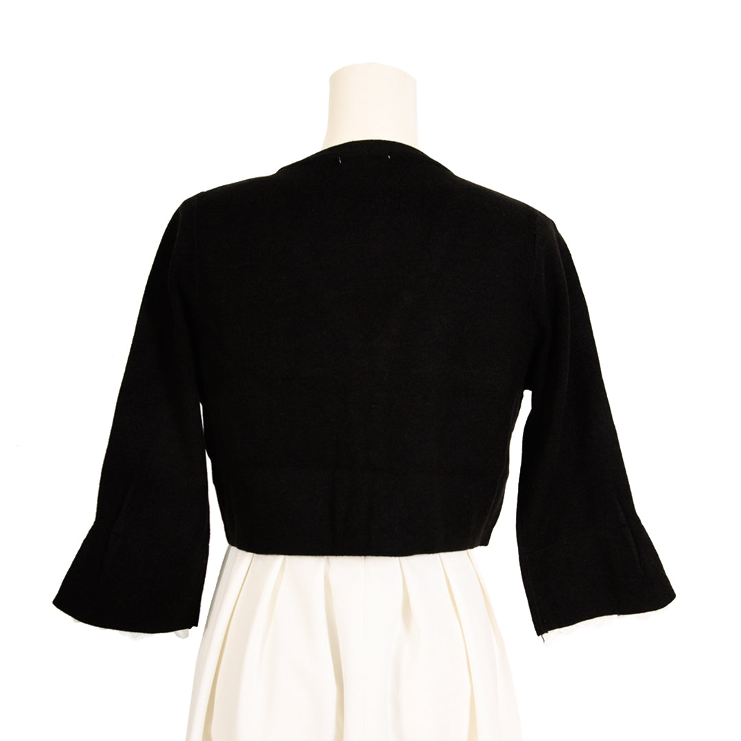 総針 パール ニット ボレロ カーディガン Vネック ホック止め レース 7分袖 結婚式 お呼ばれ エレガント きれいめ DearPrincess ディアプリンセス ディアプリ