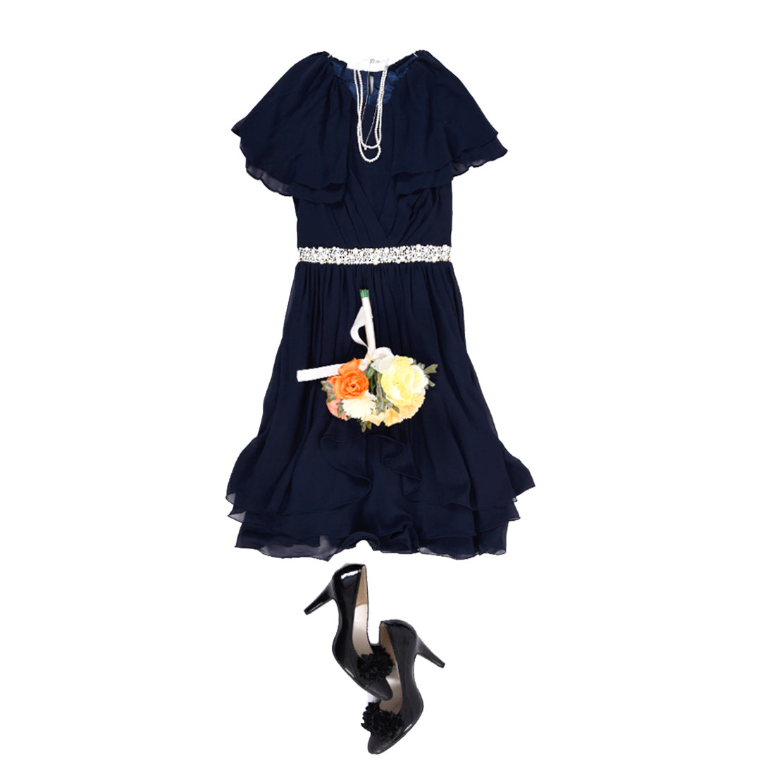 Pleated dress with flower belt Dear Princess 