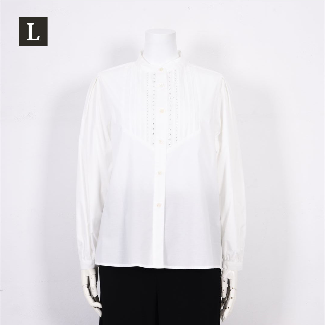 【Lサイズ】スタンドカラー　ブラウス　VALENZA　5551603