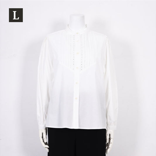 【Lサイズ】スタンドカラー　ブラウス　VALENZA　5551603