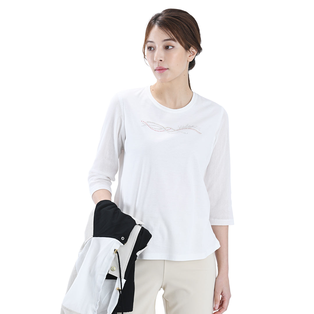 袖チュール　7分袖カットソー　VALENZA　5162406