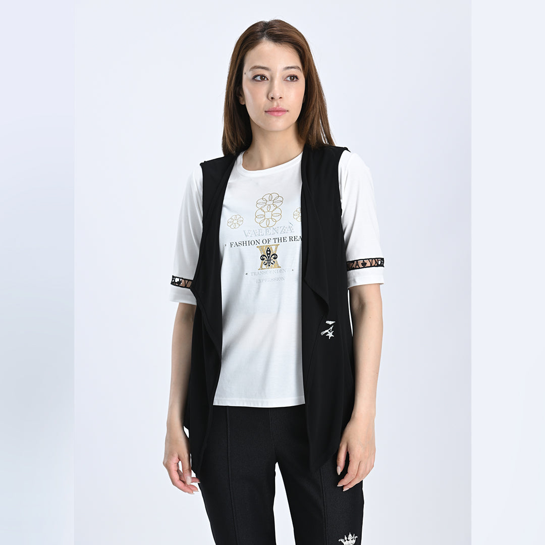 【Lサイズ】【涼感紀行】スターライトモチーフ　カットソージレ　VALENZA　5552519