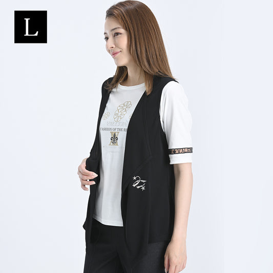 【Lサイズ】【涼感紀行】スターライトモチーフ　カットソージレ　VALENZA　5552519