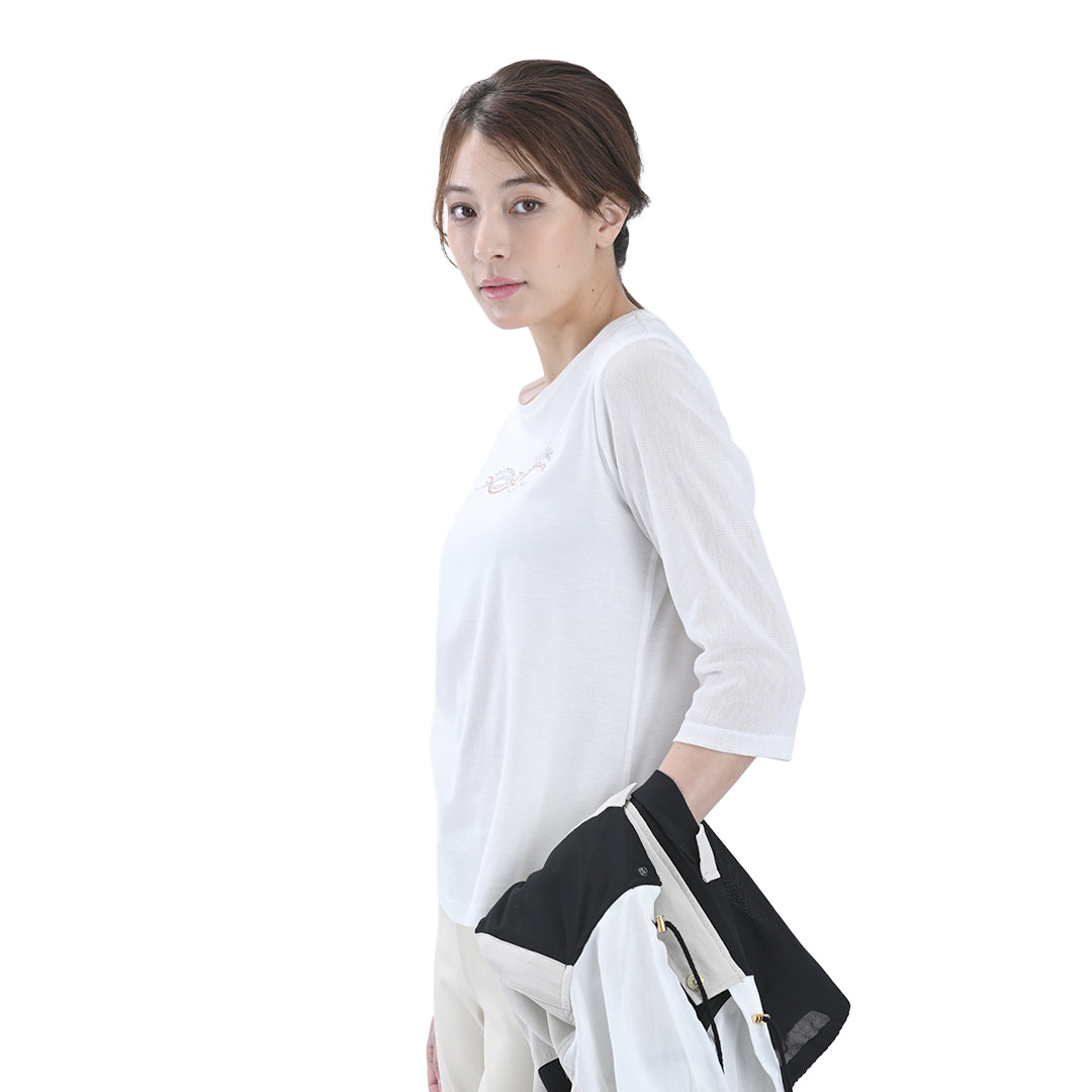 袖チュール　7分袖カットソー　VALENZA　5162406