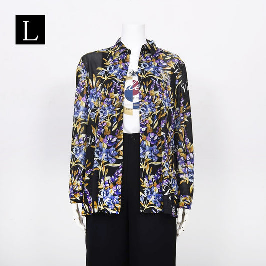 【Lサイズ】【オリジナルプリント】フラワープリント　ブラウス　VALENZA　5551605