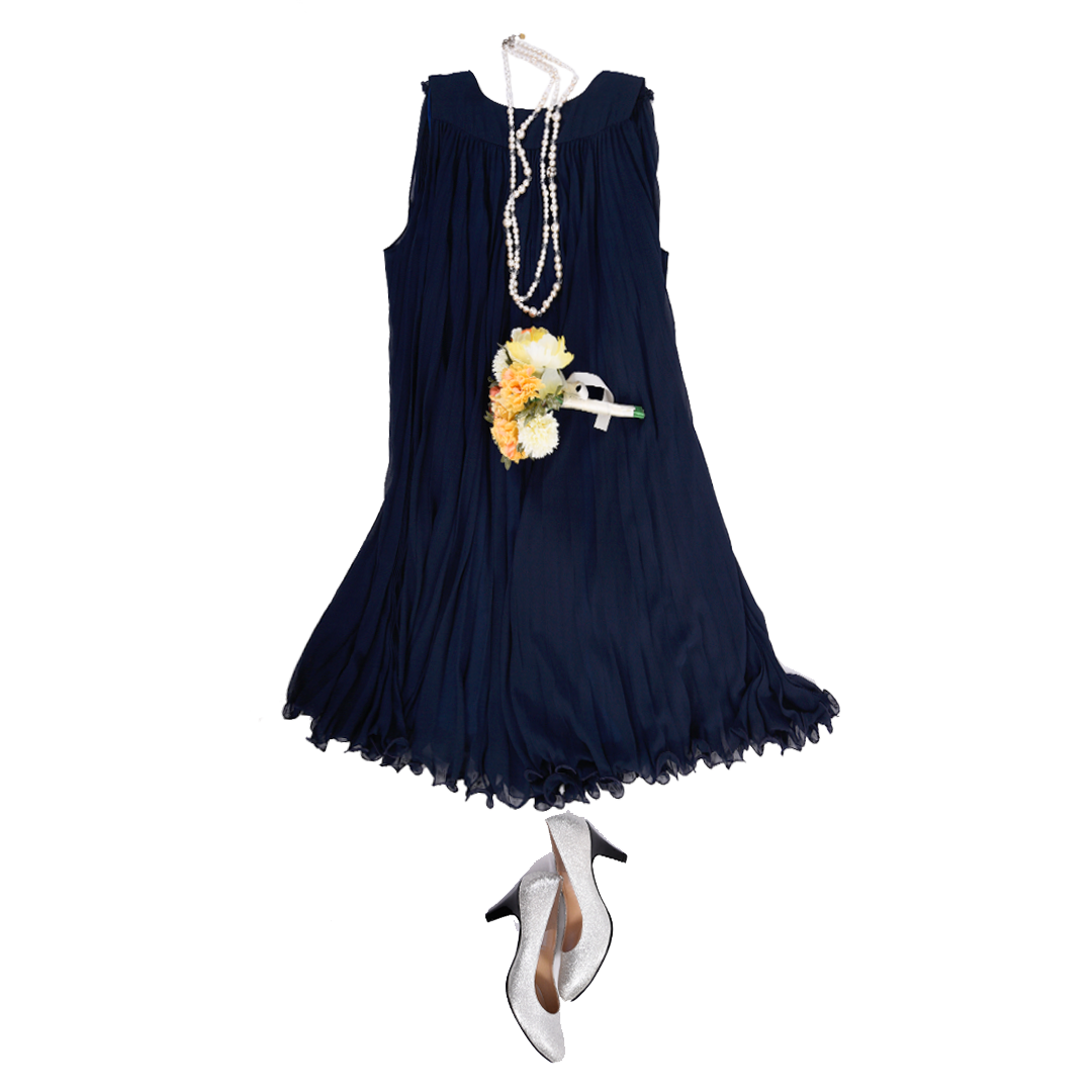 Pleated dress with flower belt Dear Princess 