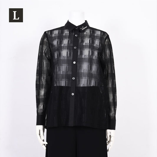 【Lサイズ】【UV・冷房対策】シアーチェック　ブラウス　VALENZA　5551601