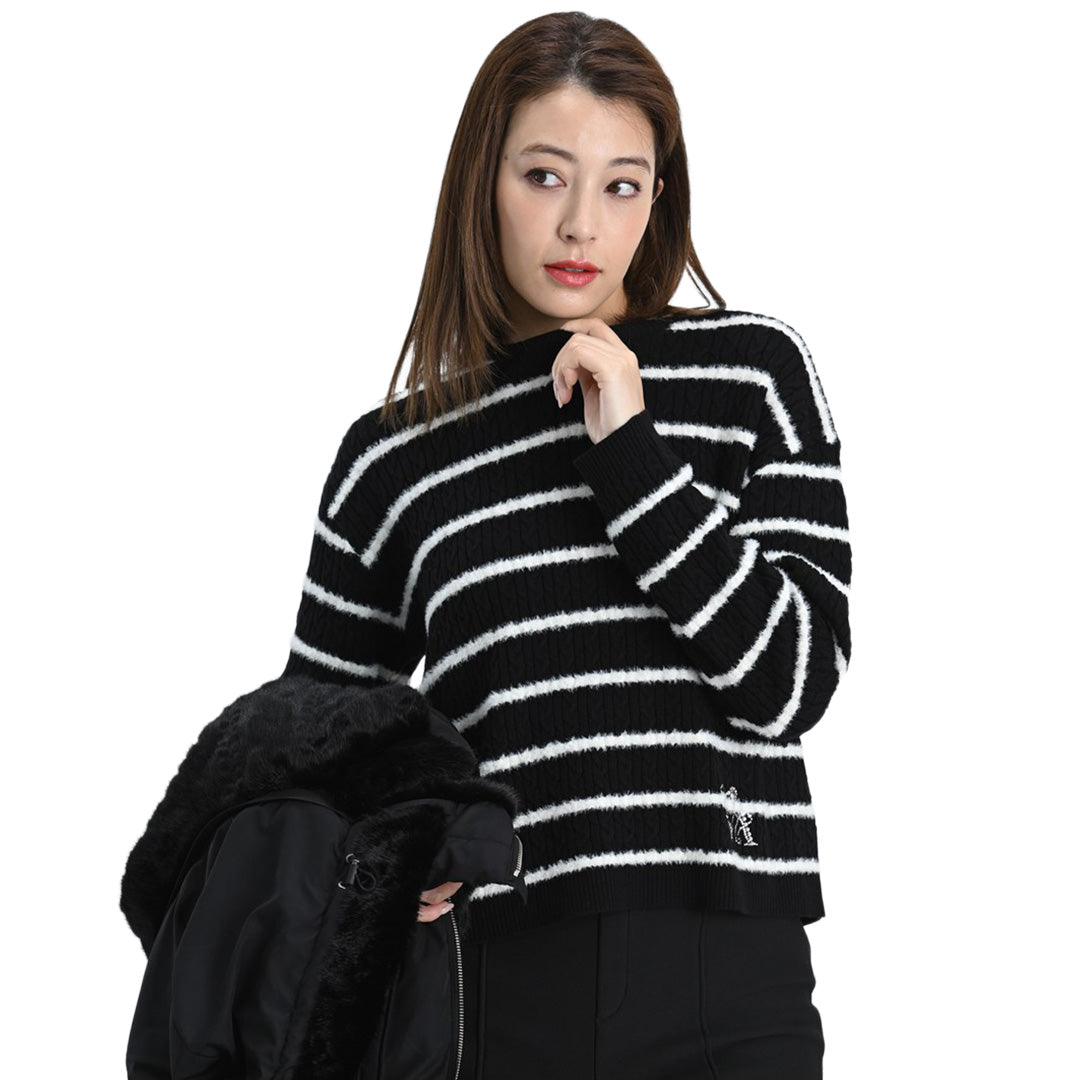 ケーブル編み　ボーダーニット　VALENZA　5153707