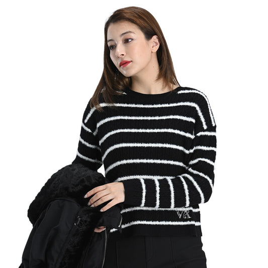 ケーブル編み　ボーダーニット　VALENZA　5153707