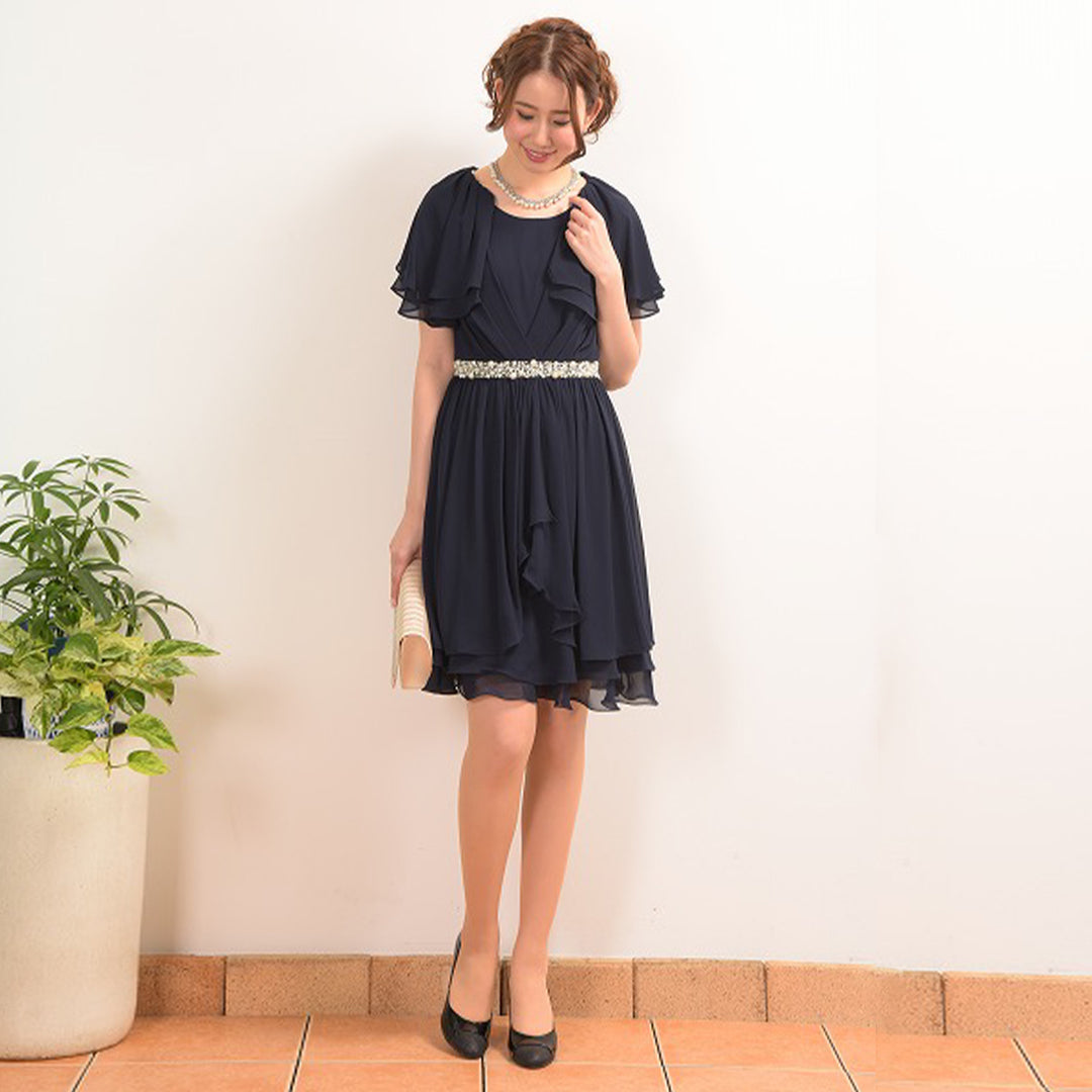 Pleated dress with flower belt Dear Princess 