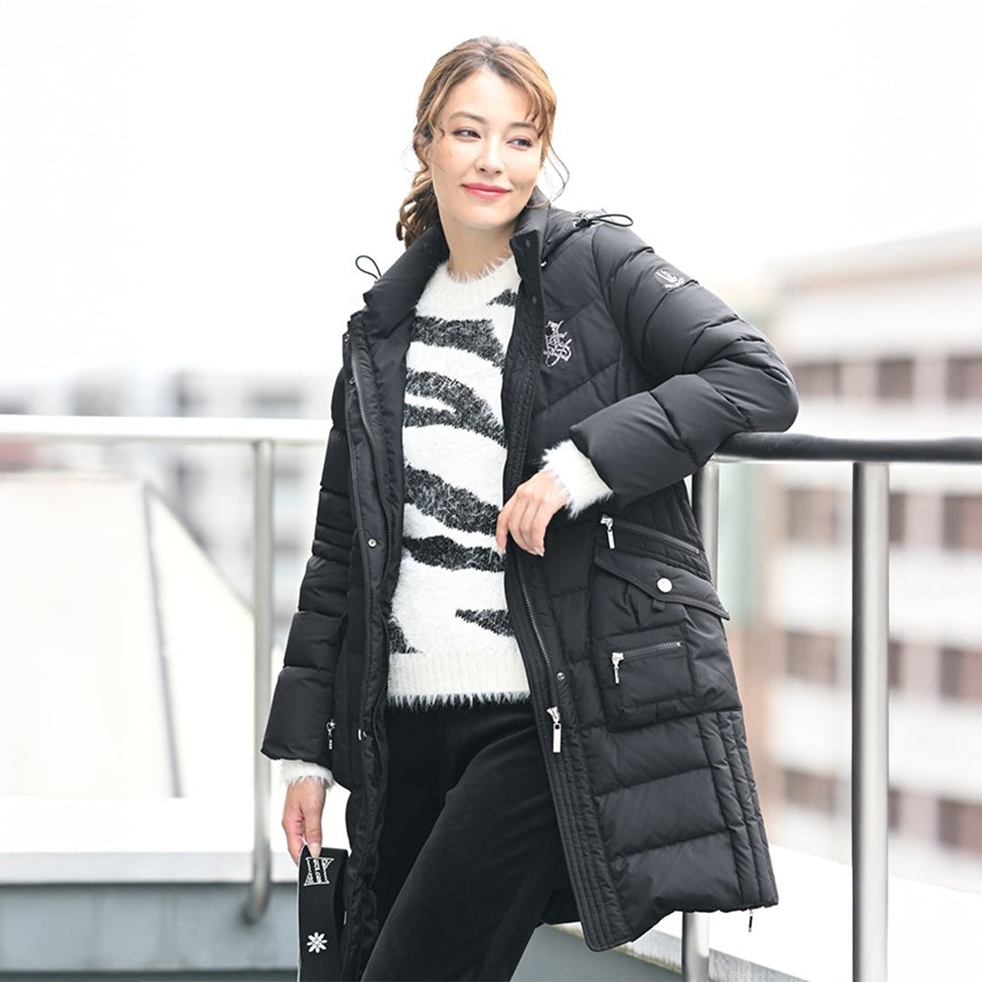 フード取り外し　2WAYロングダウンコート　VALENZA　5158705