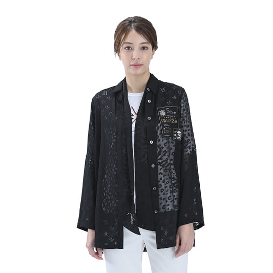 【オパールプリント】レオパード柄ブラウス　VALENZA　5161404