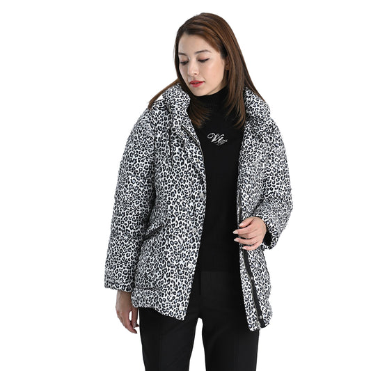 【Lサイズ】レオパード柄　ダウンジャケット　VALENZA　5557714