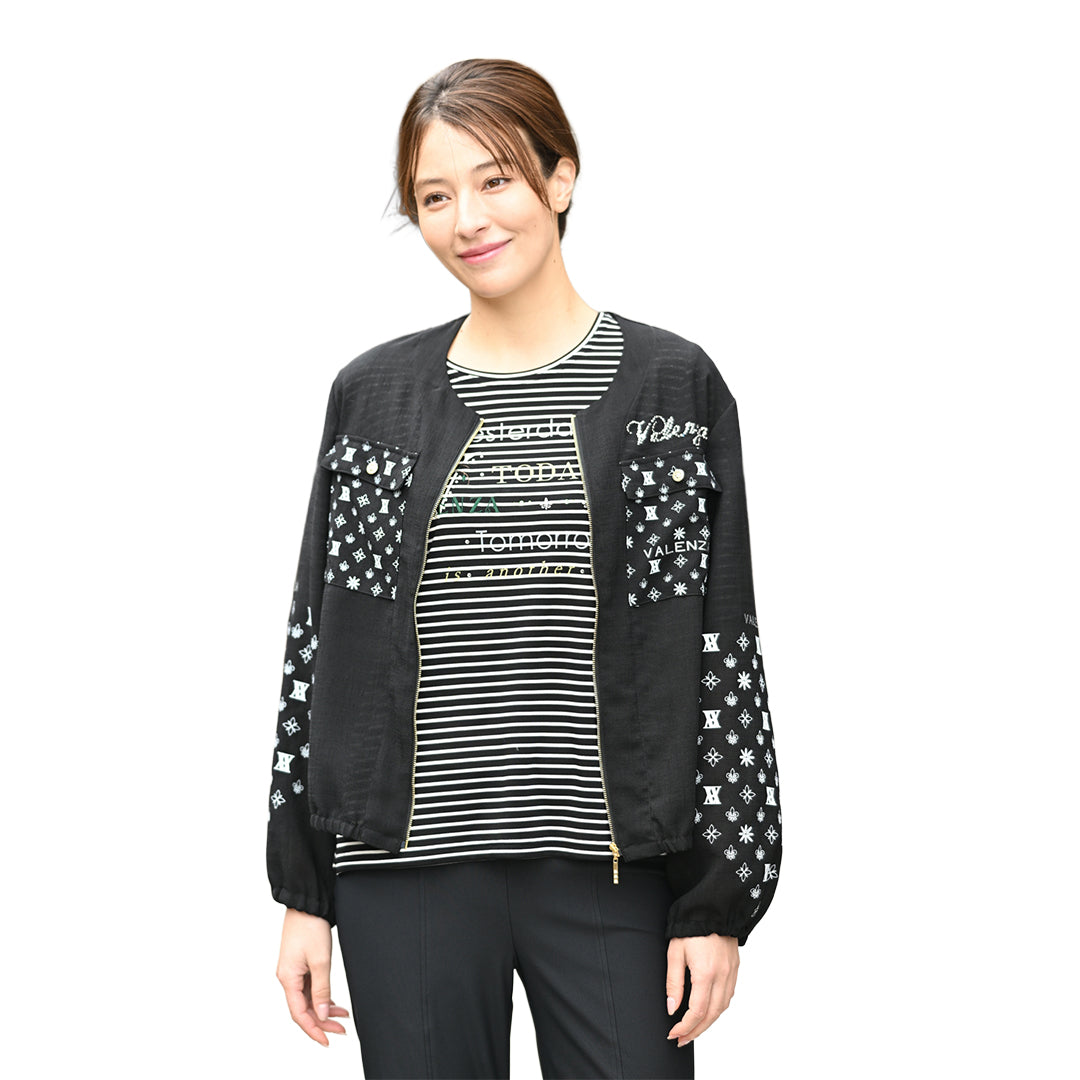 【Lサイズ】5分袖　ボーダーカットソー　VALENZA　5562404