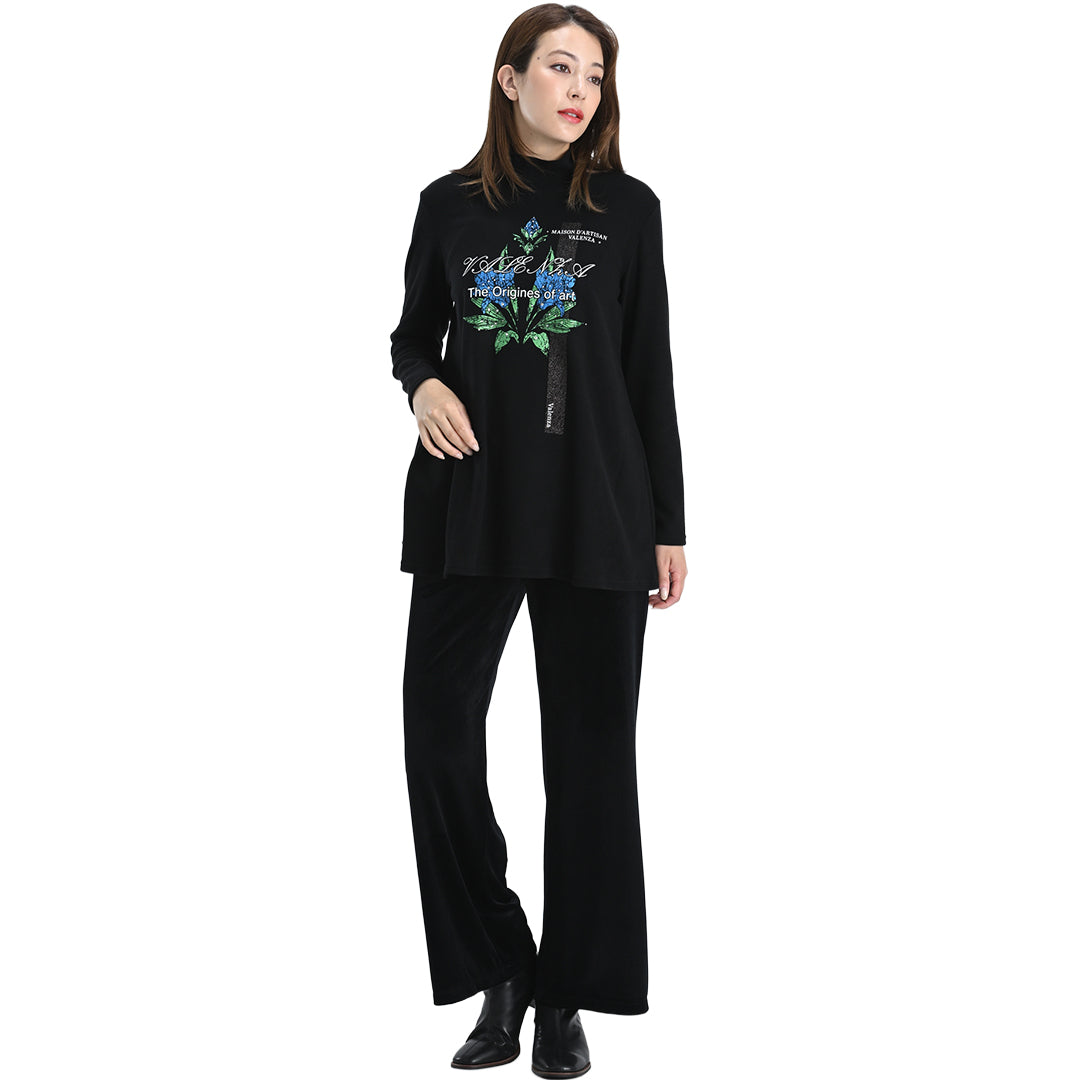 【セットアップ◎】ストライプベロア パンツ　VALENZA home　5356400