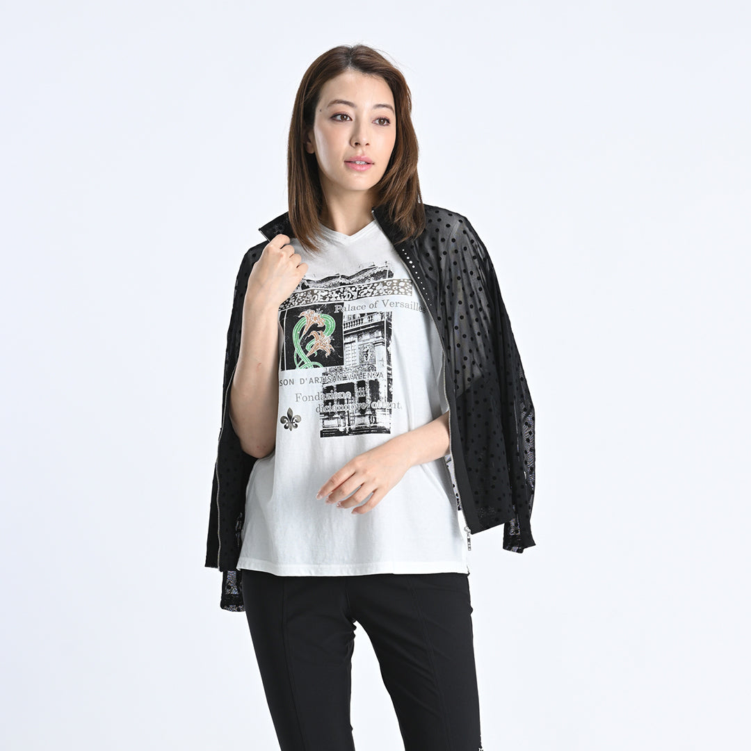 パリの街角プリント　カットソー　VALENZA　5152603