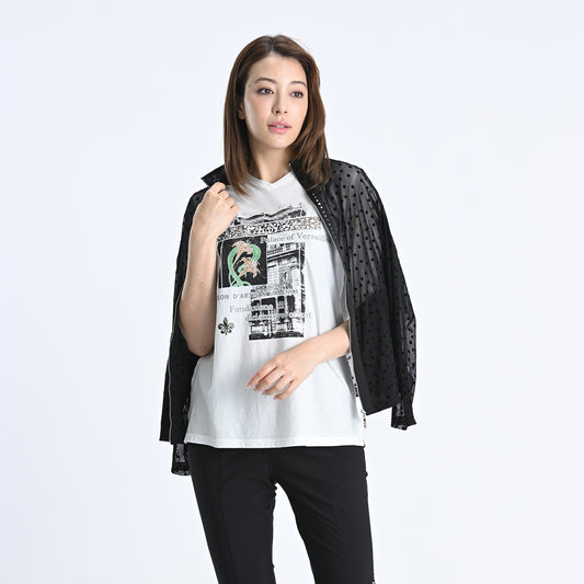 パリの街角プリント　カットソー　VALENZA　5152603