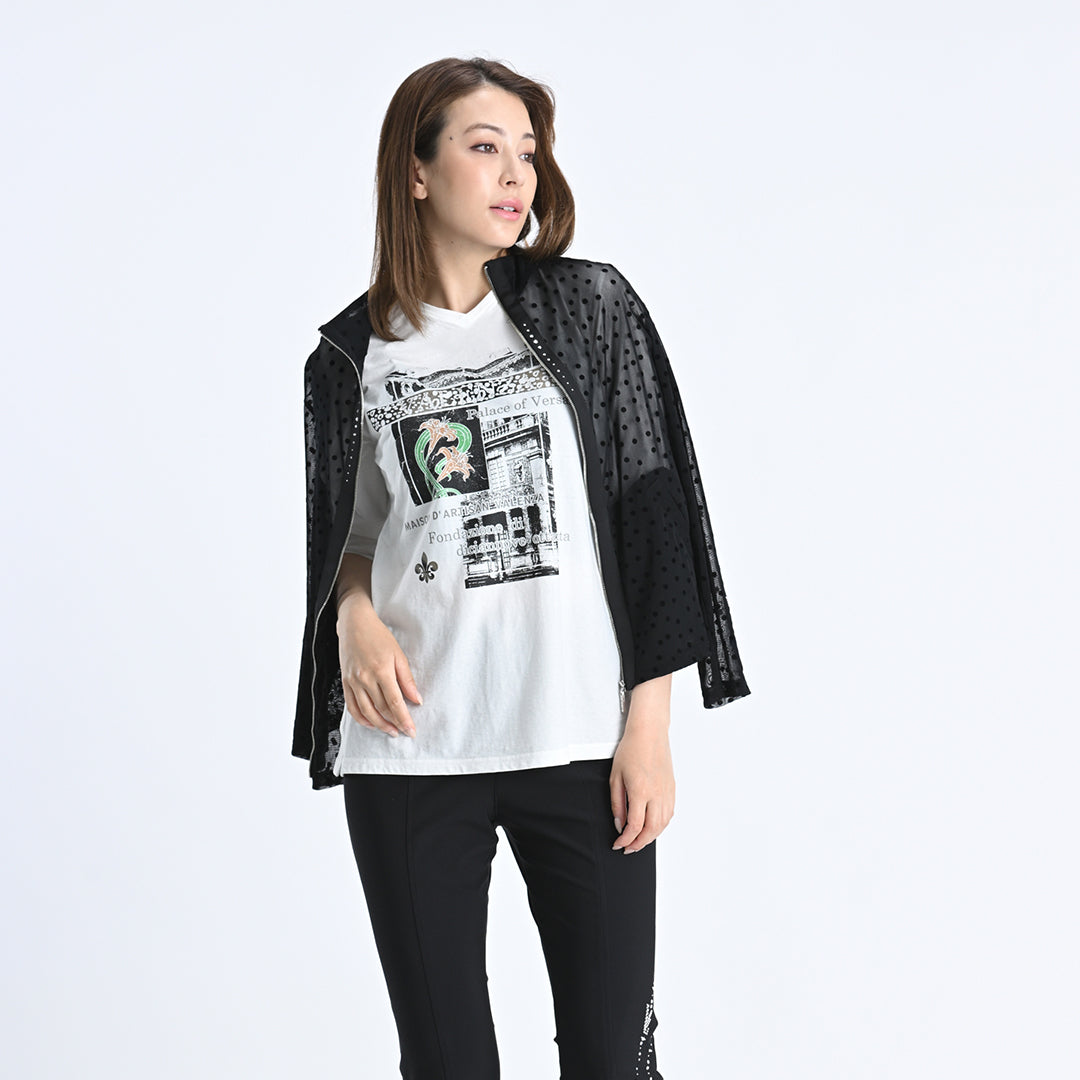 パリの街角プリント　カットソー　VALENZA　5152603