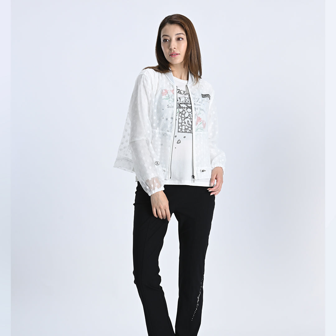 【ウエストゴム】ナローラインモチーフ　ストレートパンツ　VALENZA　5156528