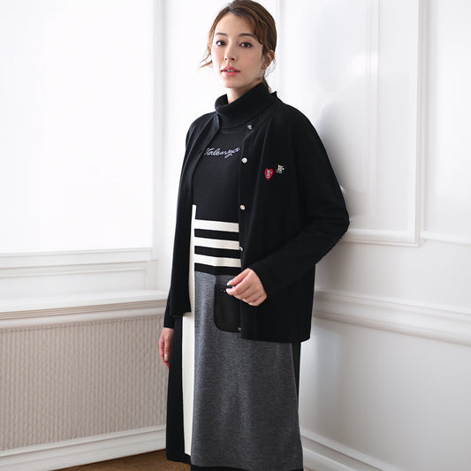 【ゆったり♪ 1サイズ下でもOK♡】シンプル ニットカーディガン　VALENZA　5153520