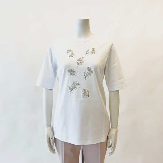 【コットン100%】すずらんモチーフカットソー　MIMO MODA　2552261